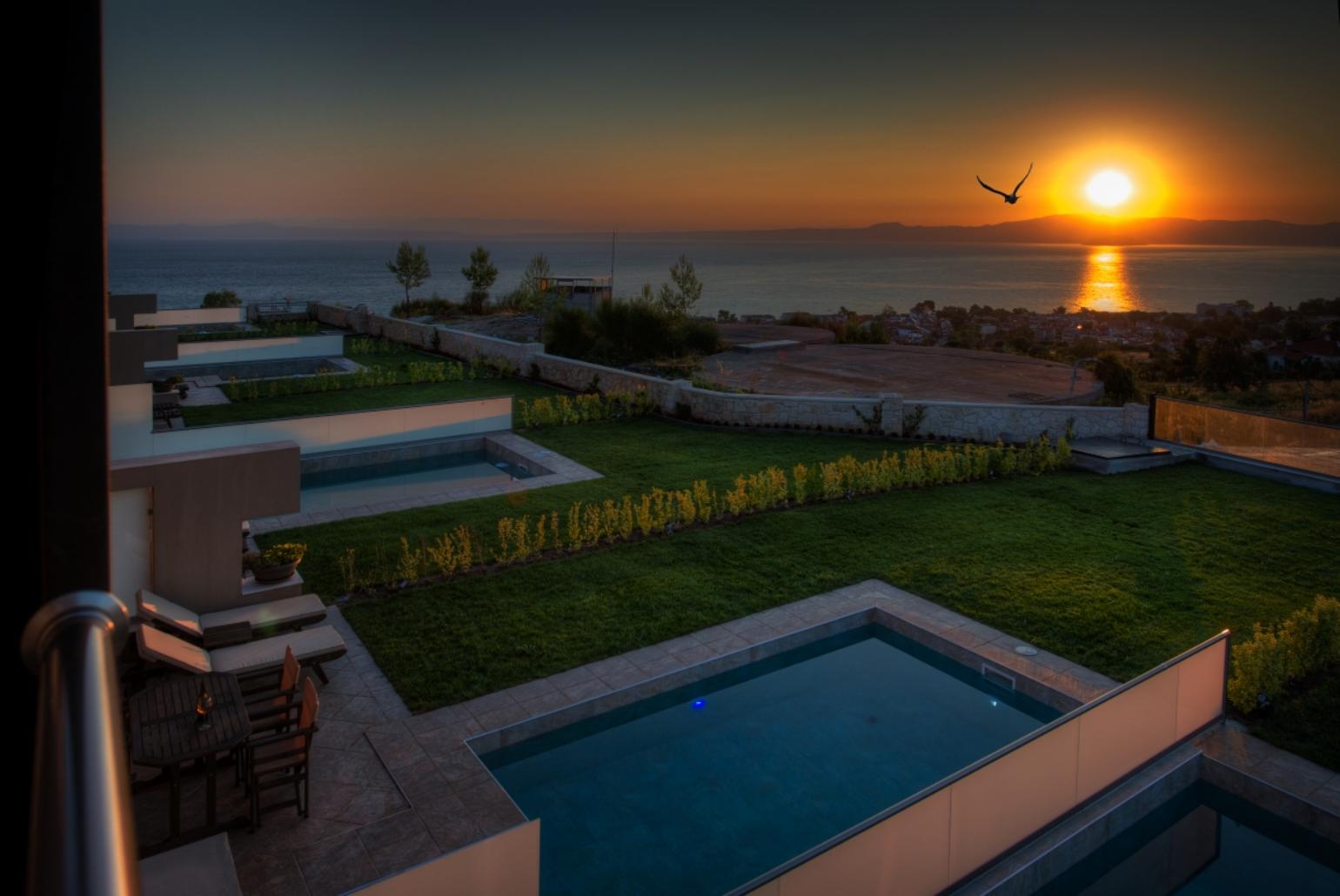 Beautiful sunset view from the villa 