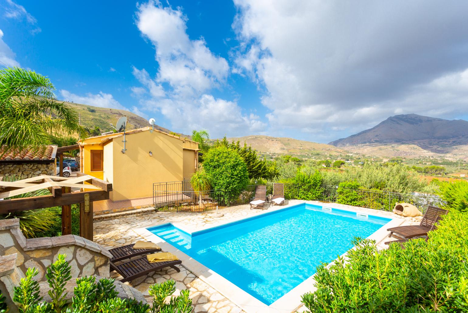 ,Beautiful villa with private pool and terrace with sea views