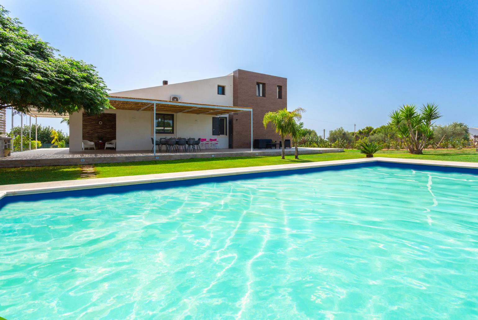 ,Beautiful villa with private pool, terrace, and garden
