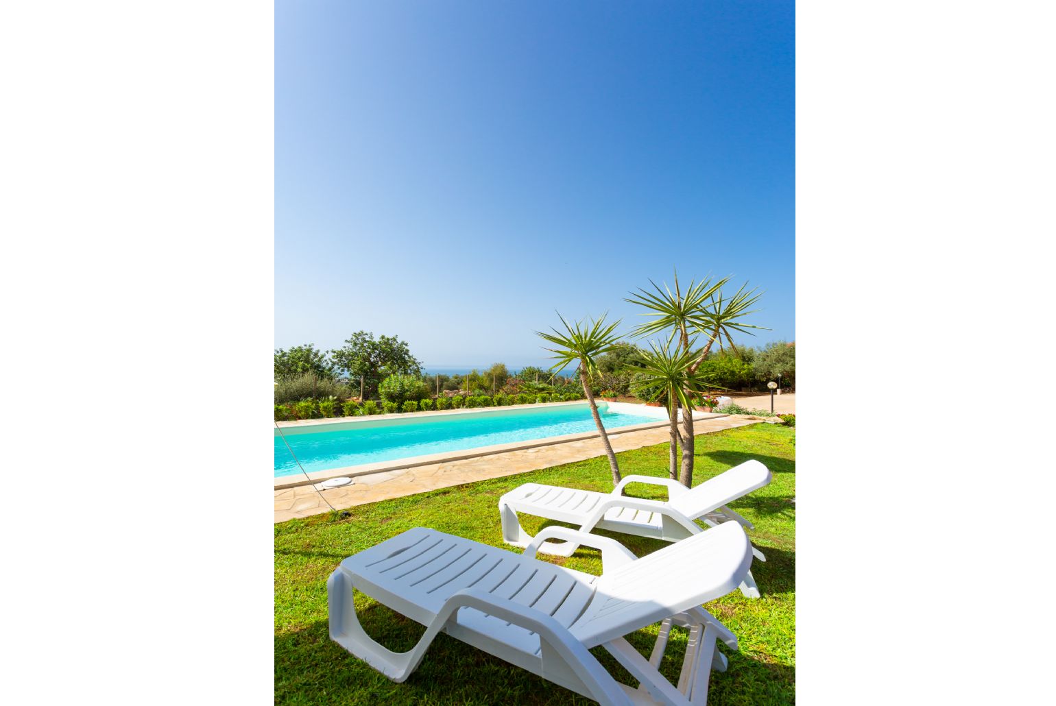 Private pool, terrace, and garden