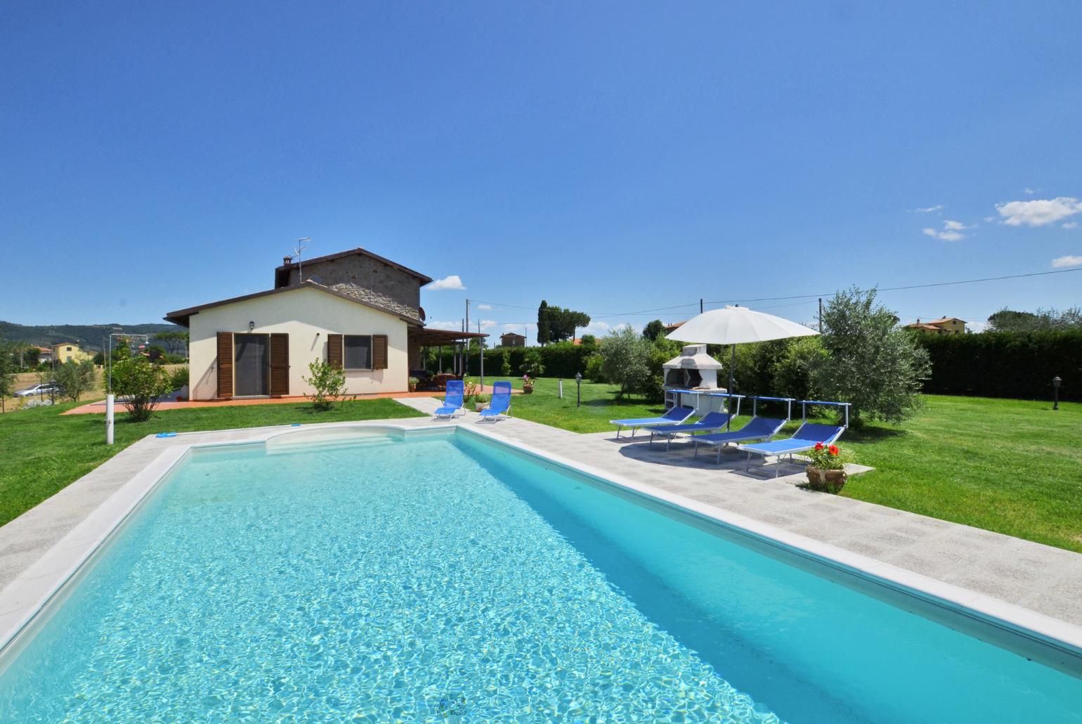 ,Beautiful villa with private pool, terrace, and garden