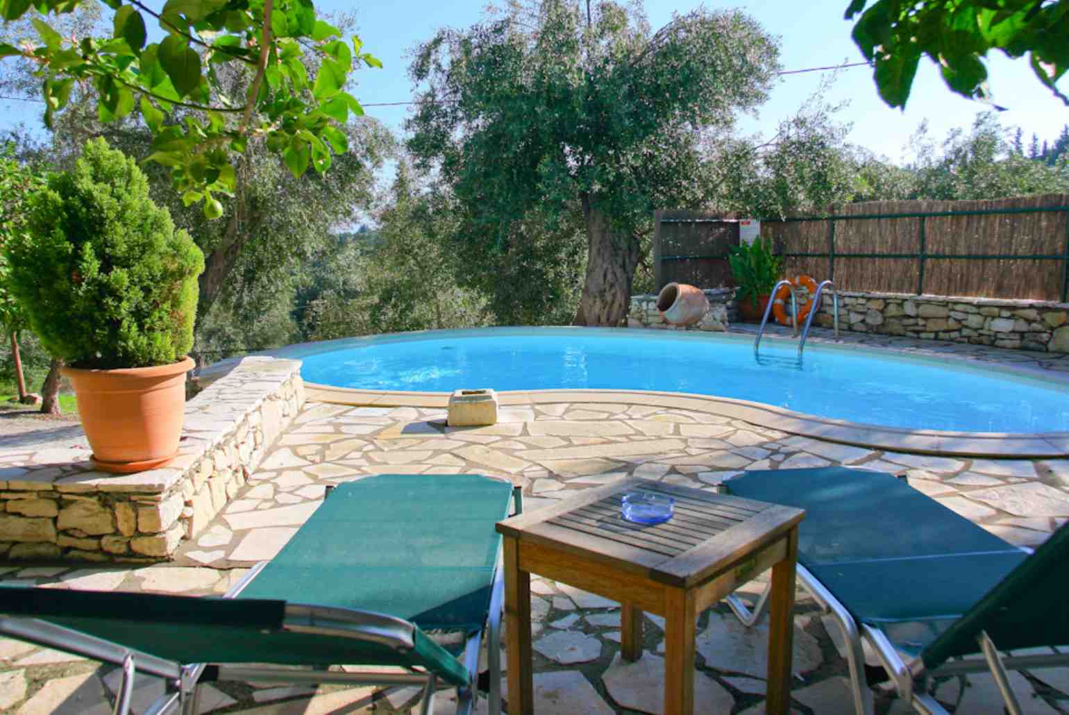 Private swimming pool with terrace area