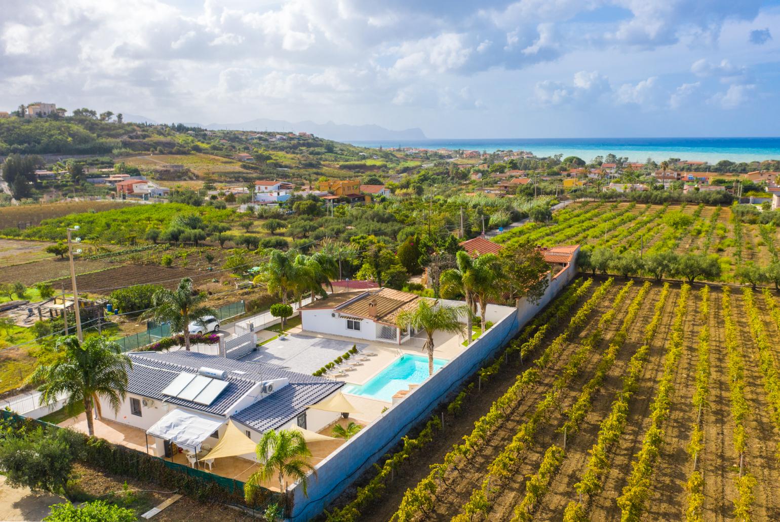 Aerial view of Villa Mariana