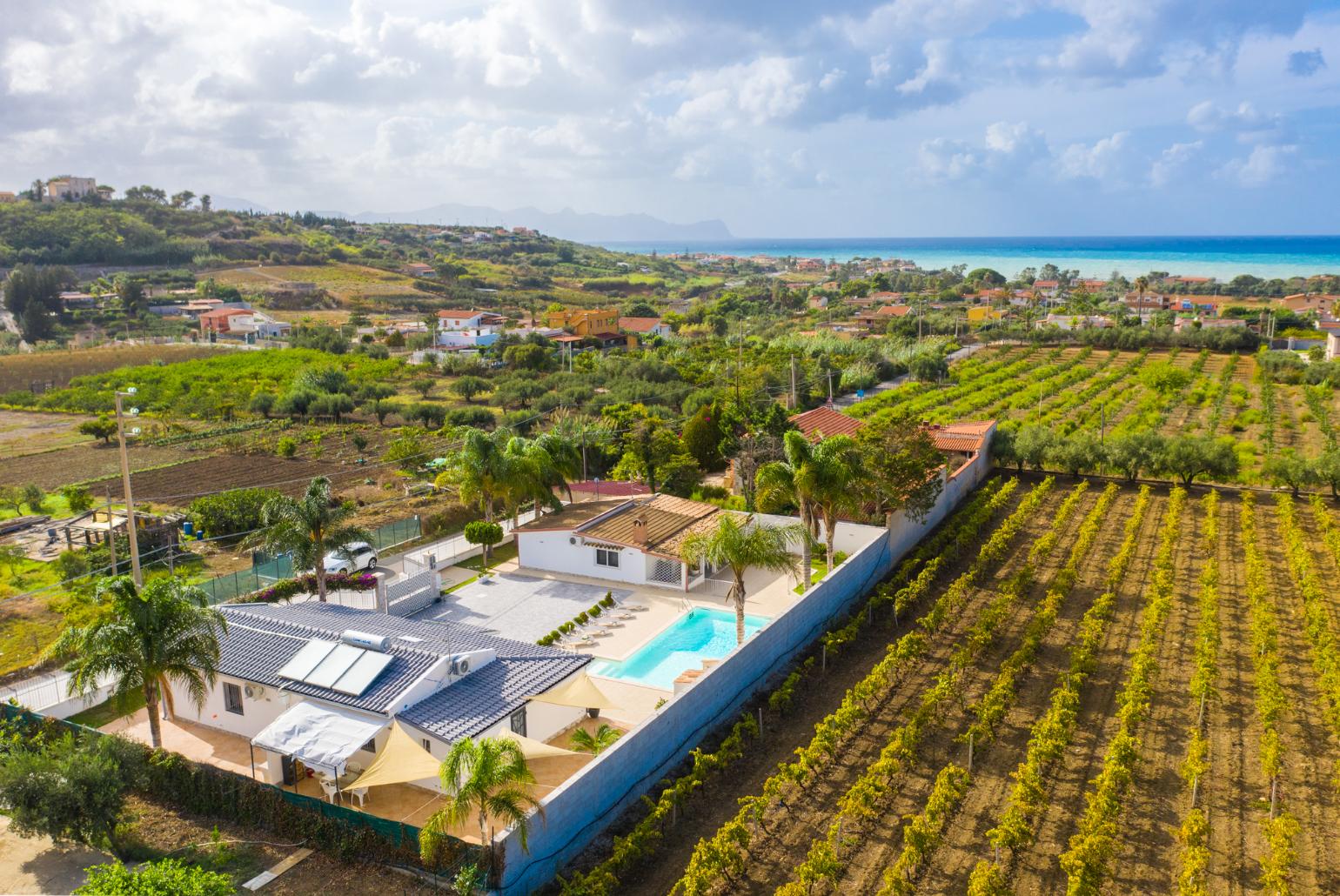 Aerial view of Villa Mariana