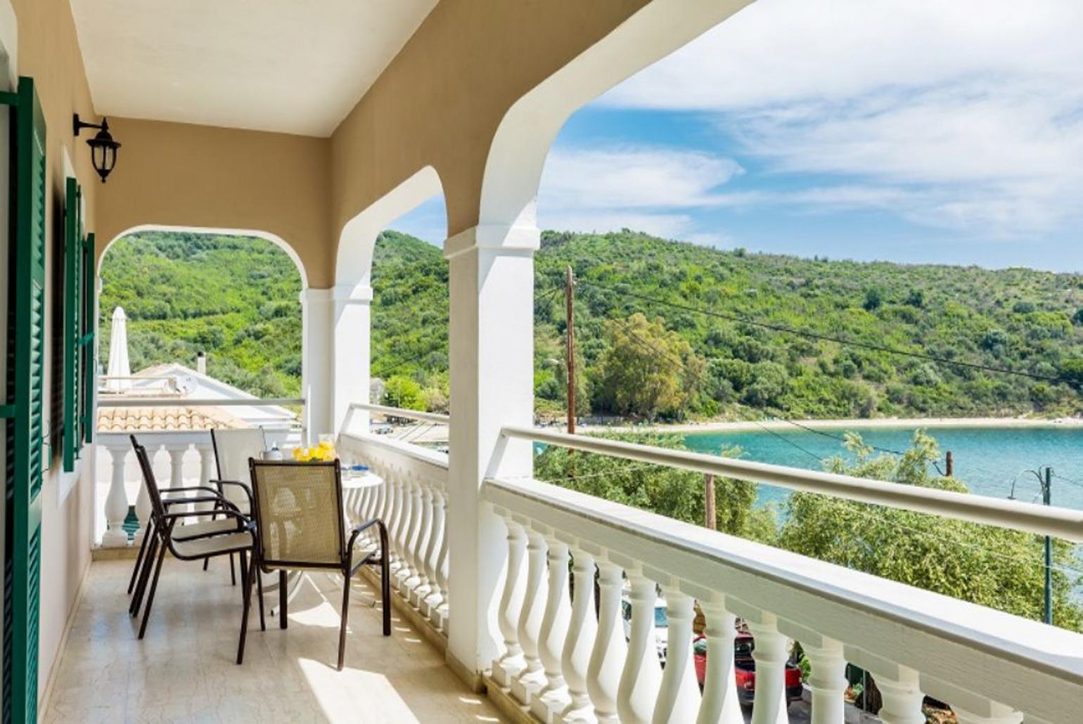 ,Sheltered terrace with stunning sea views