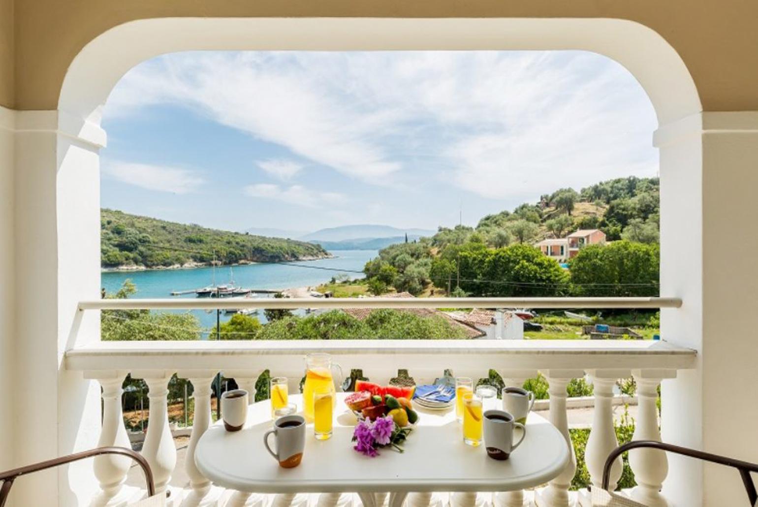 Sheltered terrace with stunning sea views