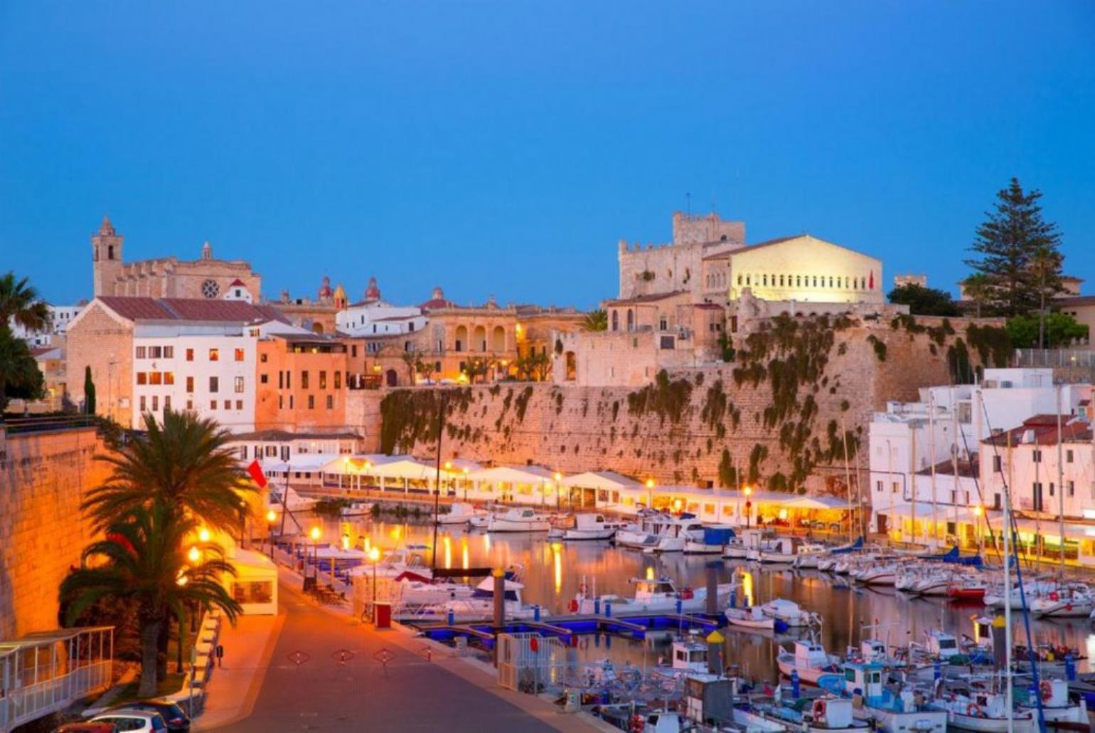 Cala en Porter Marina at night