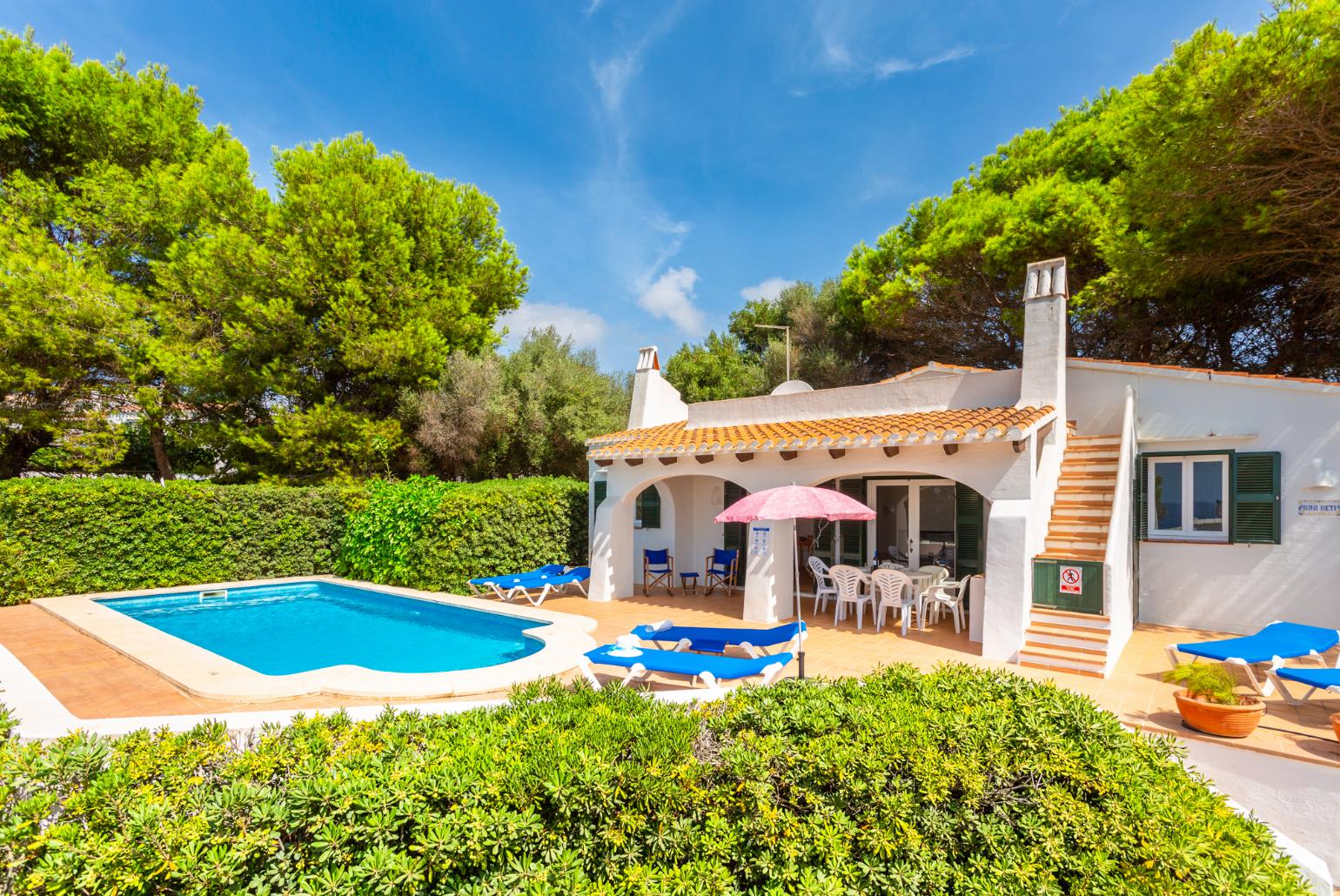 Beautiful villa with private pool, terrace, and large garden with sea views