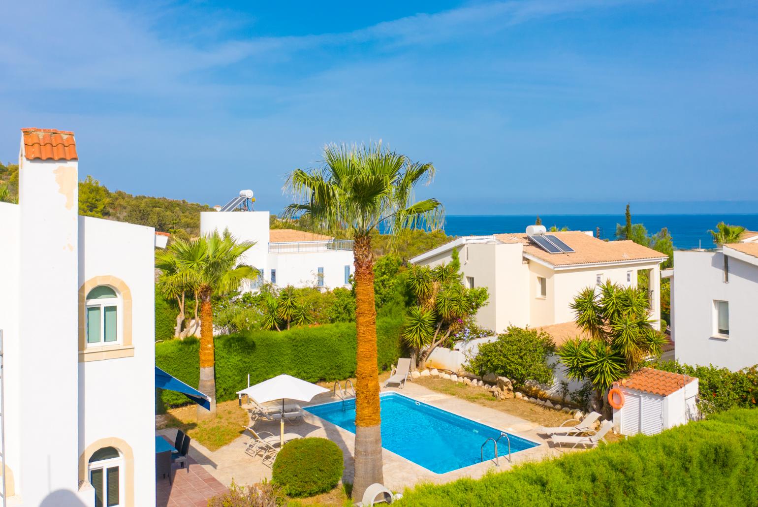 Aerial view of pool terrace