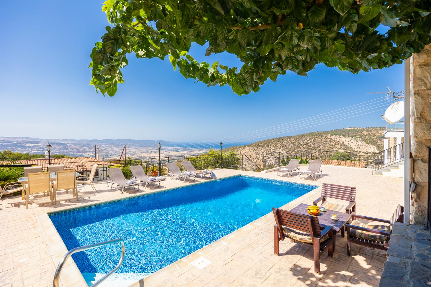 ,Beautiful villa with private pool and terrace with sea views