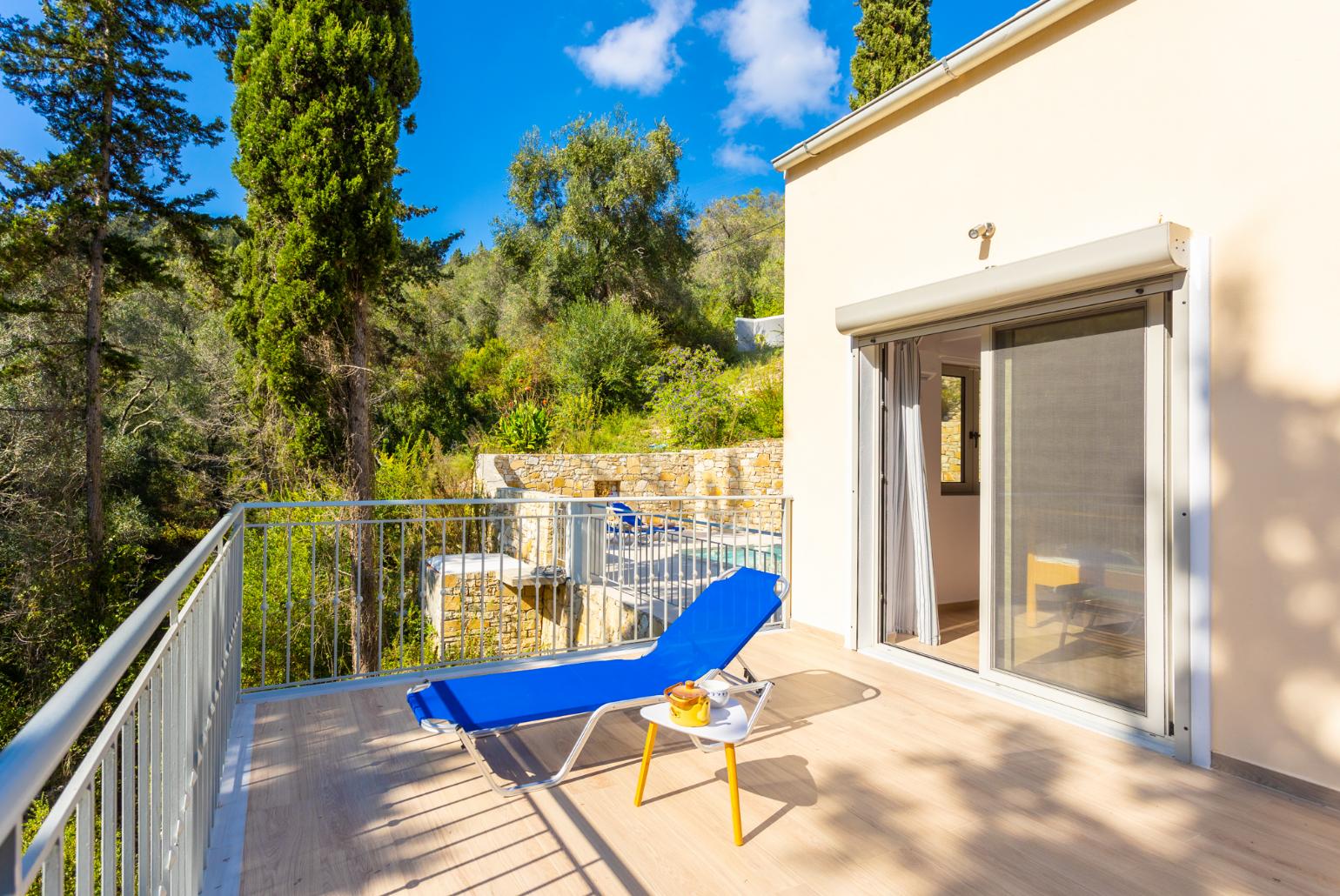 Terrace area with woodland views