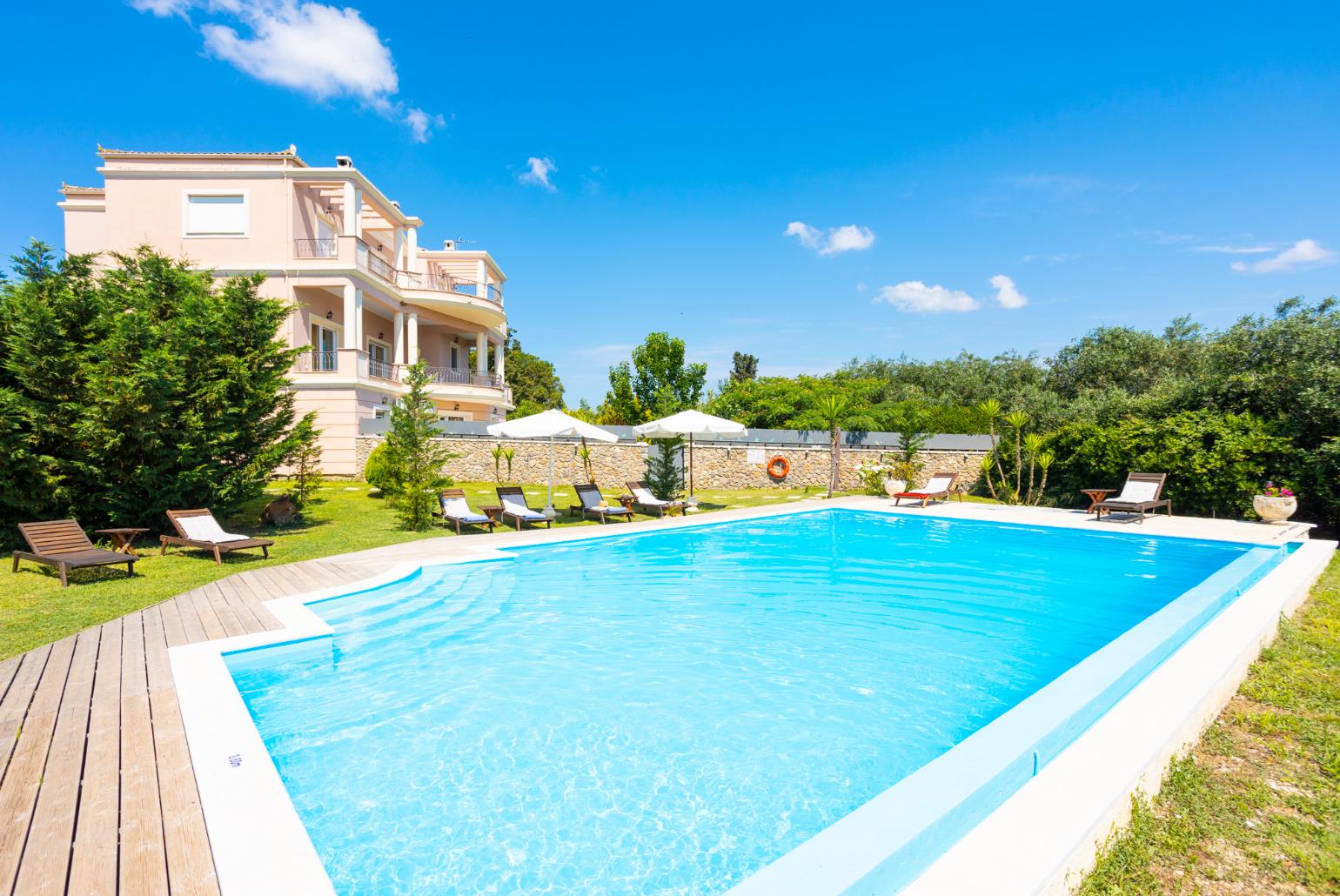 Beautiful villa with private pool, terraces, and garden