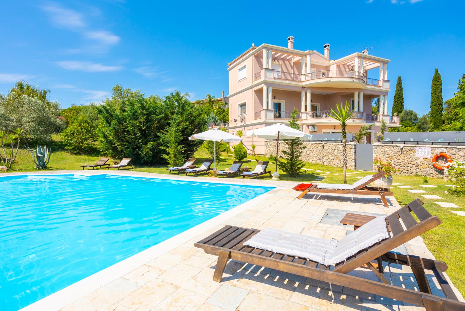 Beautiful villa with private pool, terraces, and garden