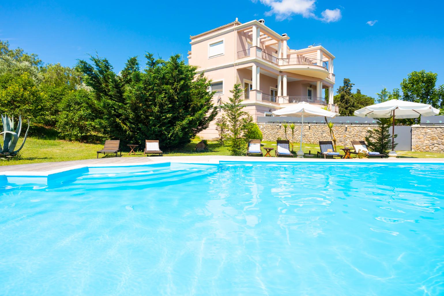 Beautiful villa with private pool, terraces, and garden