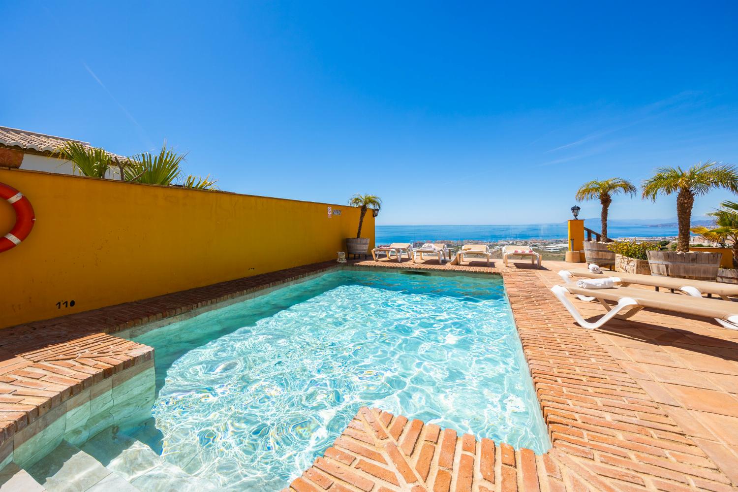 Private pool and terrace with sea views