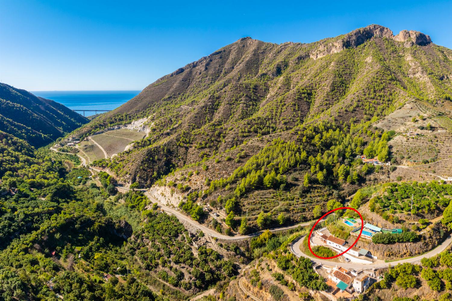 Aerial view showing location of Cortijo Mari Carmen