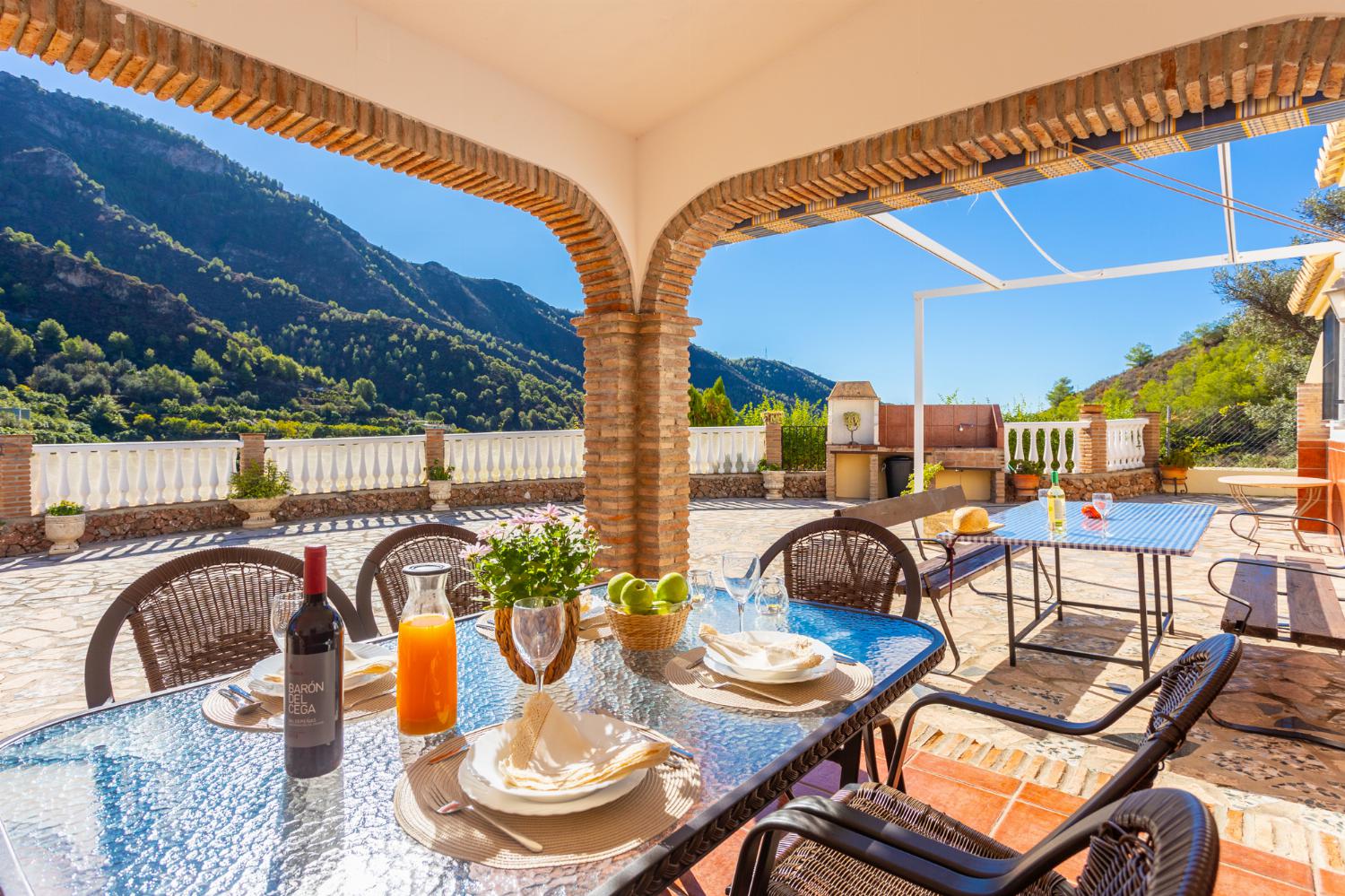 Sheltered terrace area with views