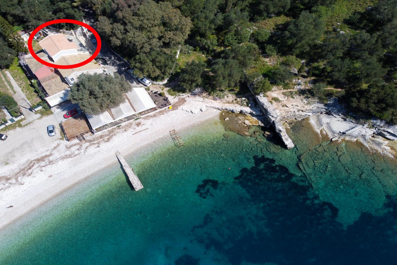 Aerial view showing location of Villa Nikolakis
