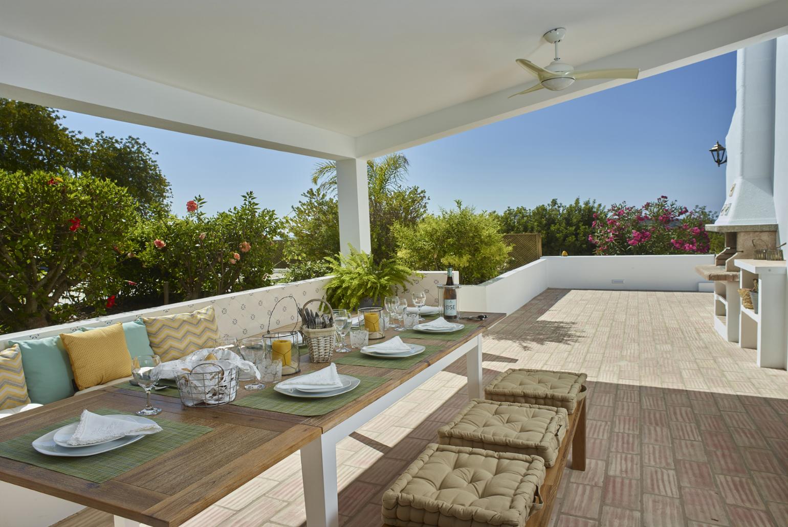 Outdoor area with sheltered terrace