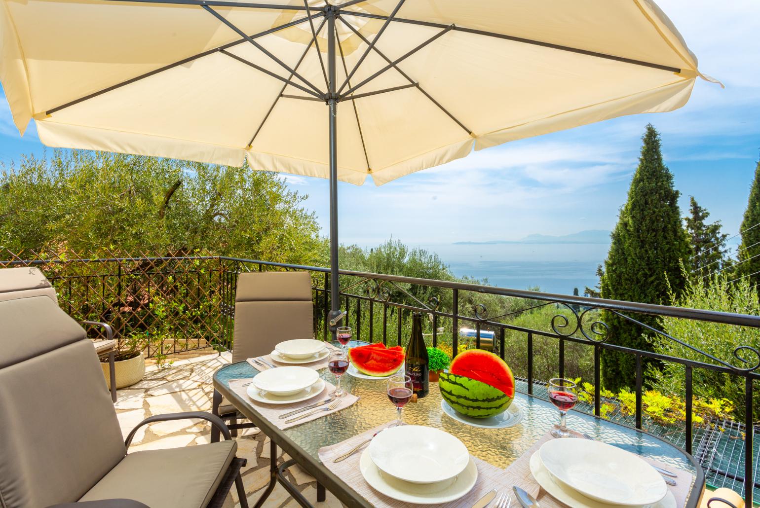 Terrace area with sea views