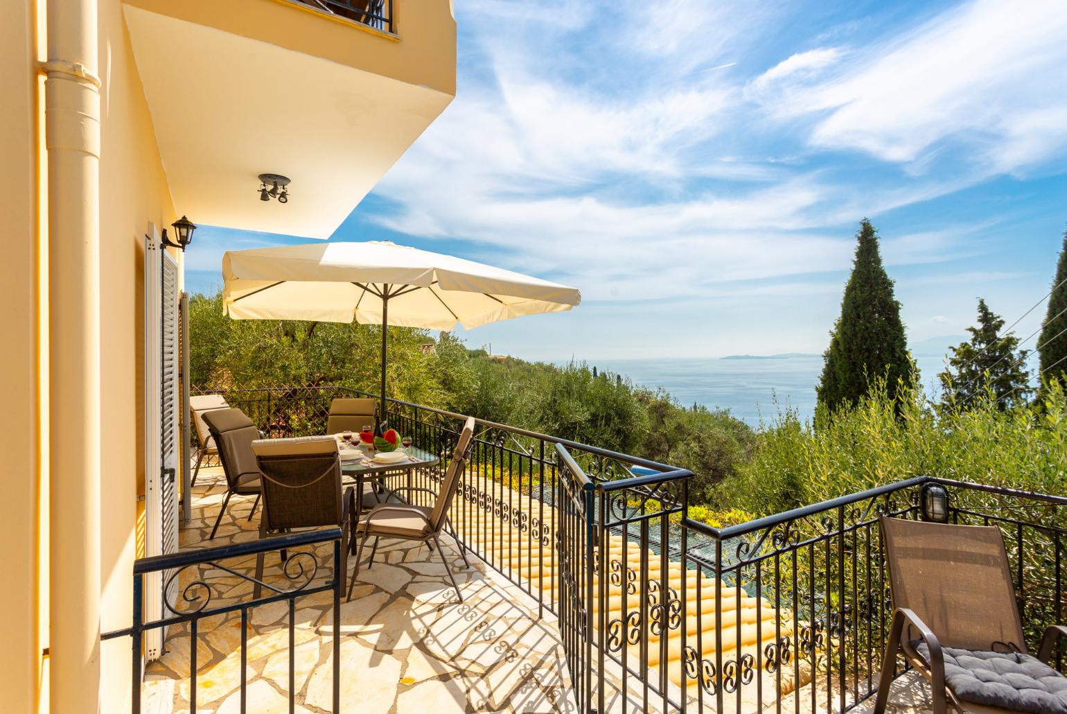 Terrace area with sea views