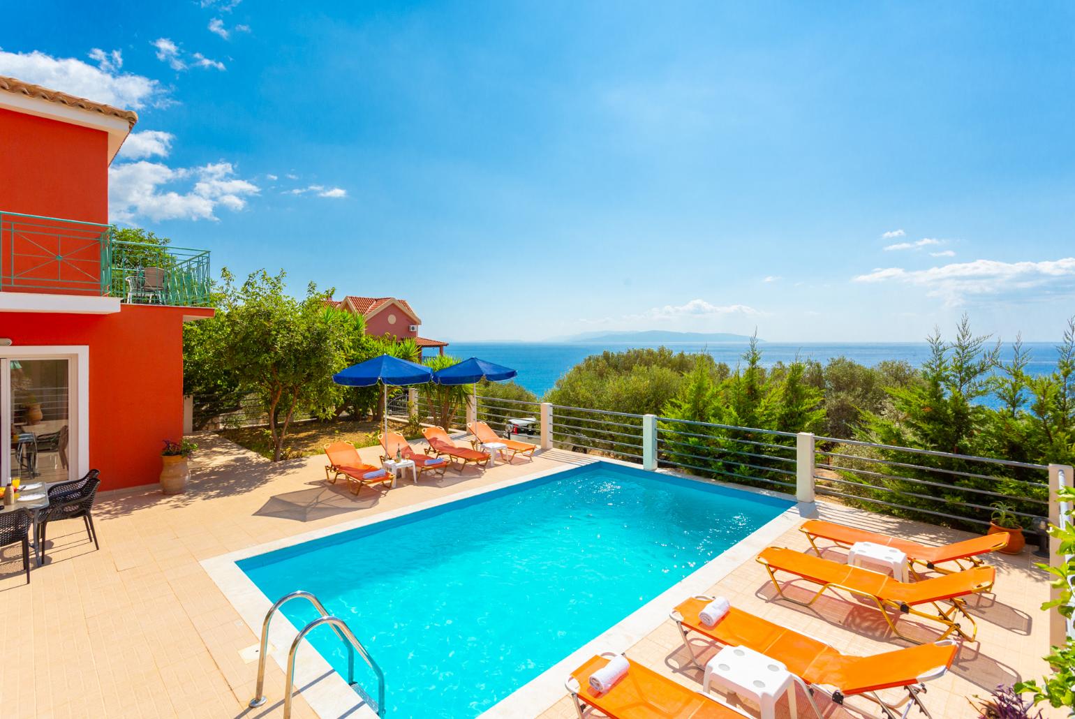 Beautiful villa with private pool and terrace with panoramic sea views