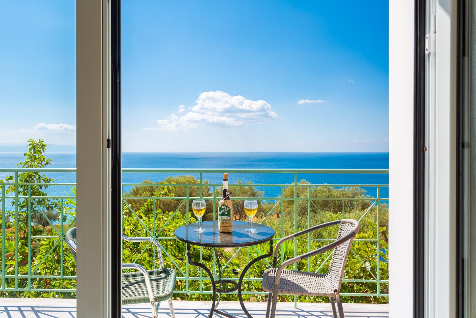 Upper terrace with panoramic sea views