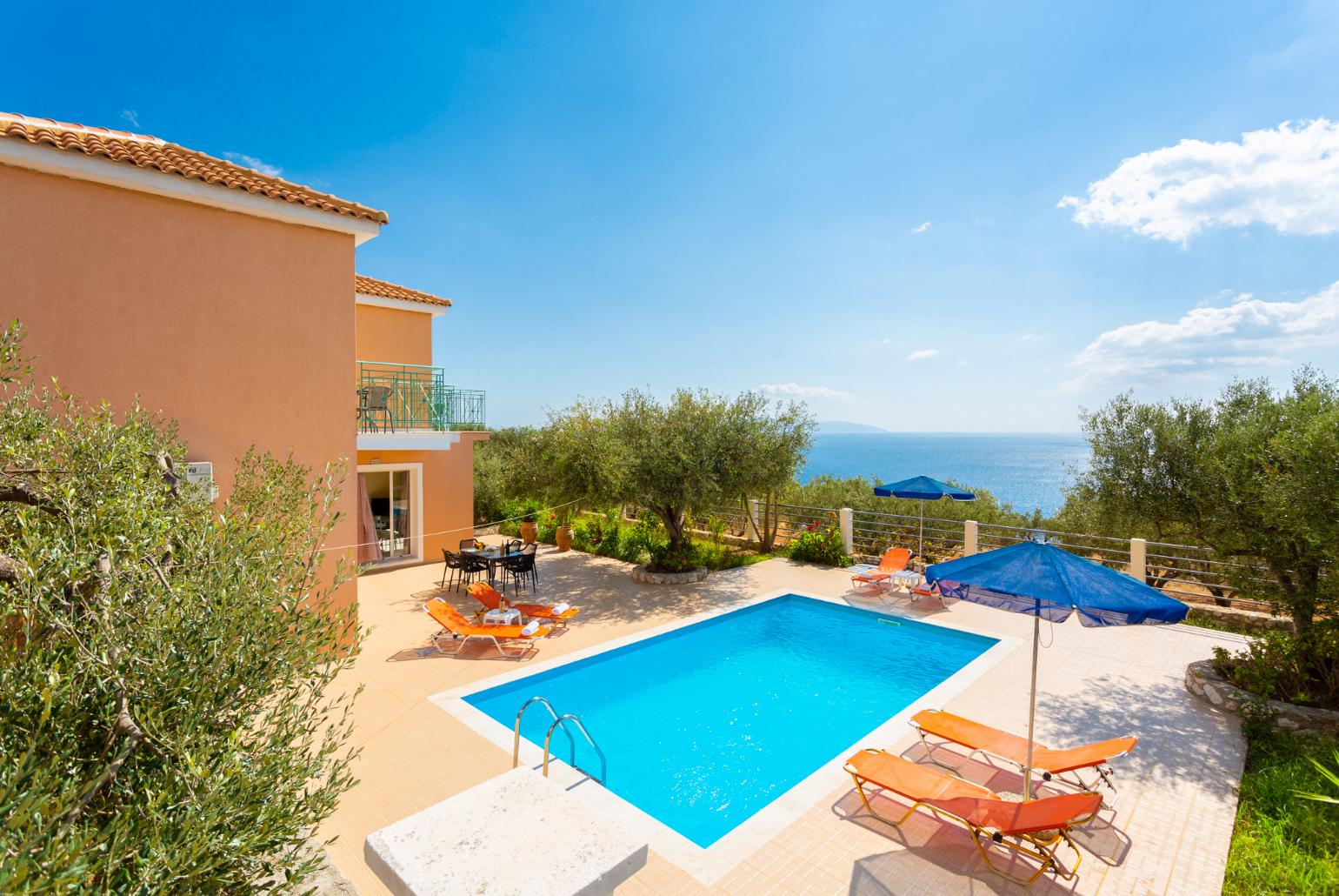 Beautiful villa with private pool and terrace with panoramic sea views