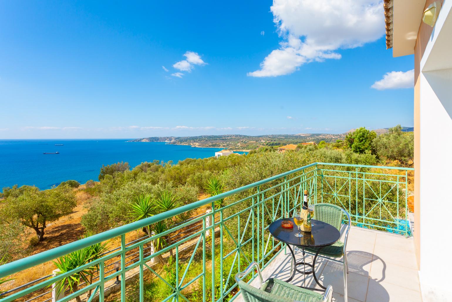 Upper terrace with panoramic sea views