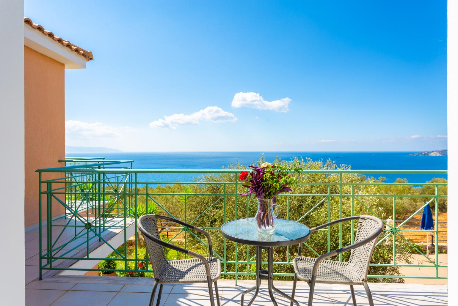 Upper terrace with panoramic sea views