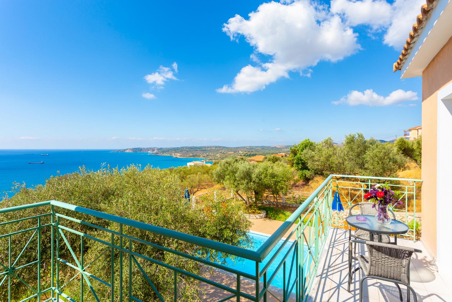 Upper terrace with panoramic sea views