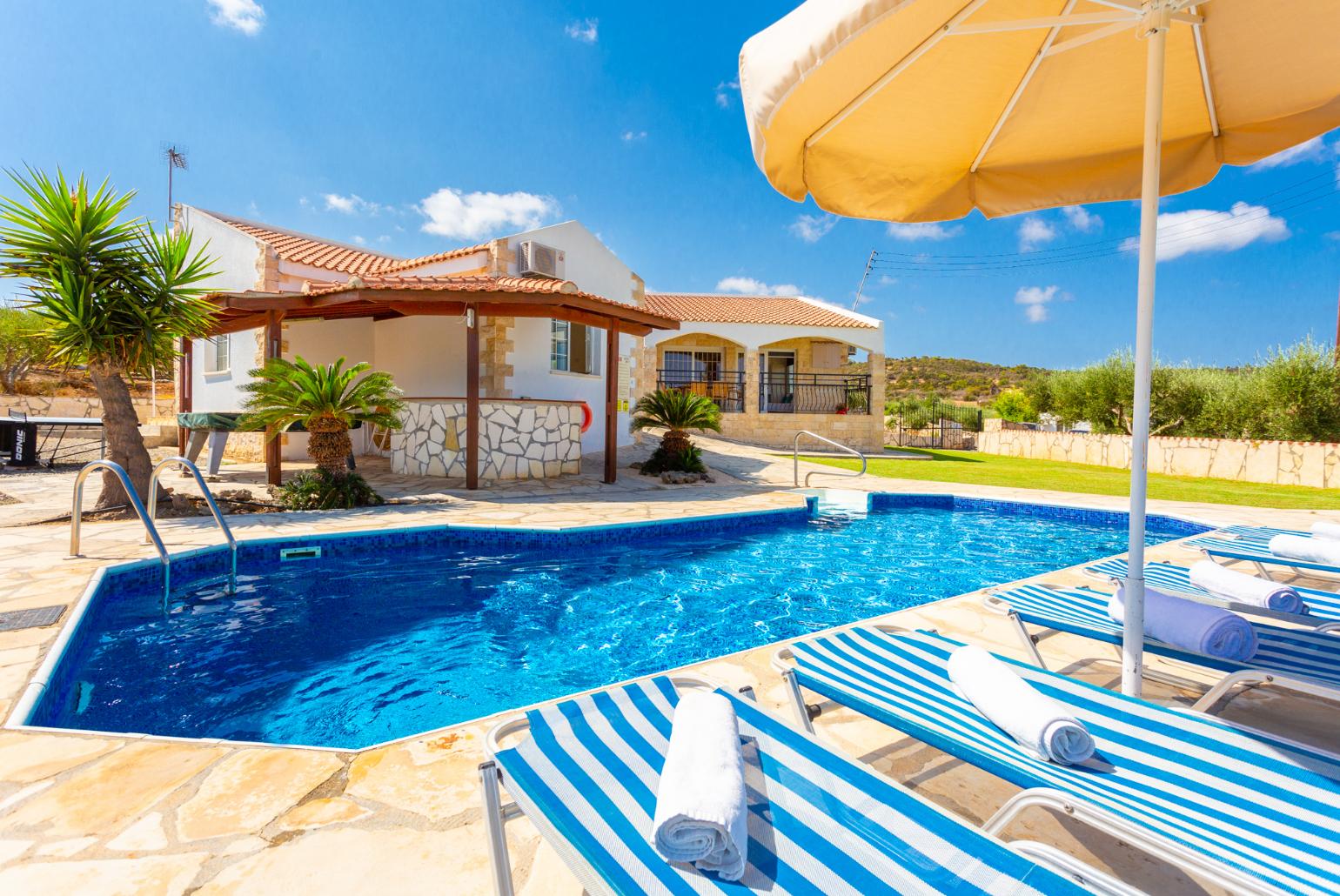 ,Beautiful villa with private pool, terrace, and garden