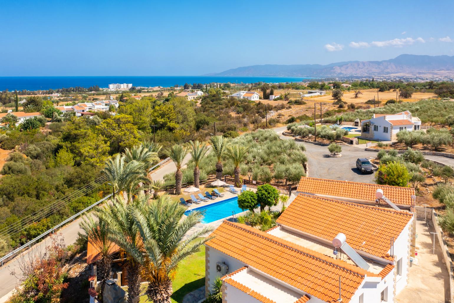 Aerial view of Villa Amorosa