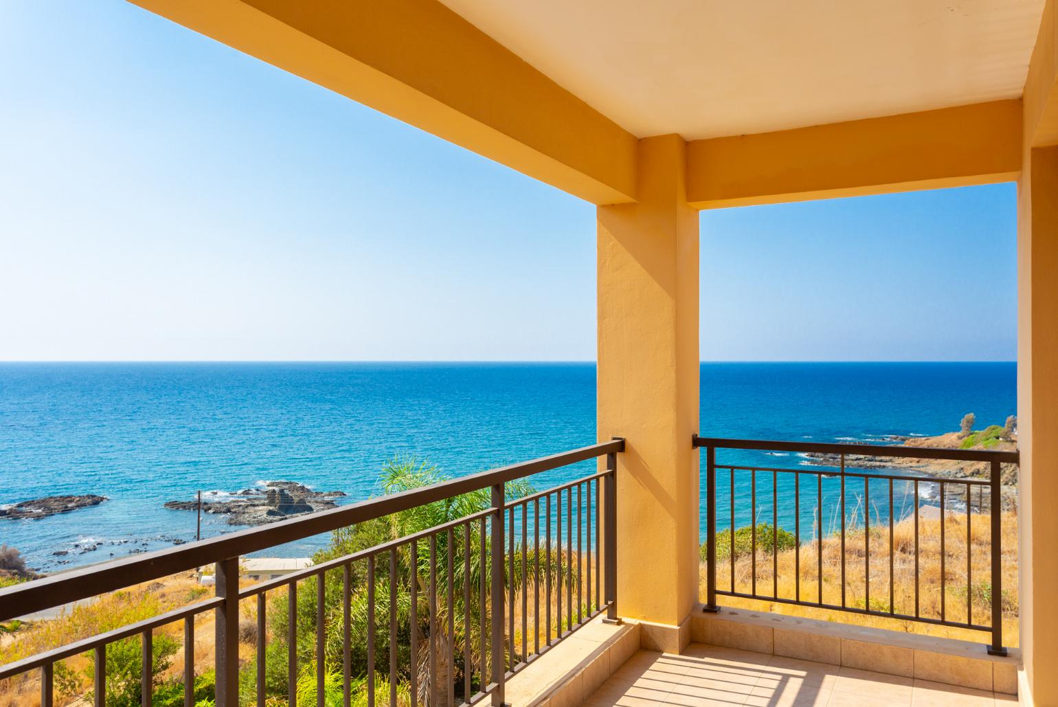 Upper terrace with panoramic sea views