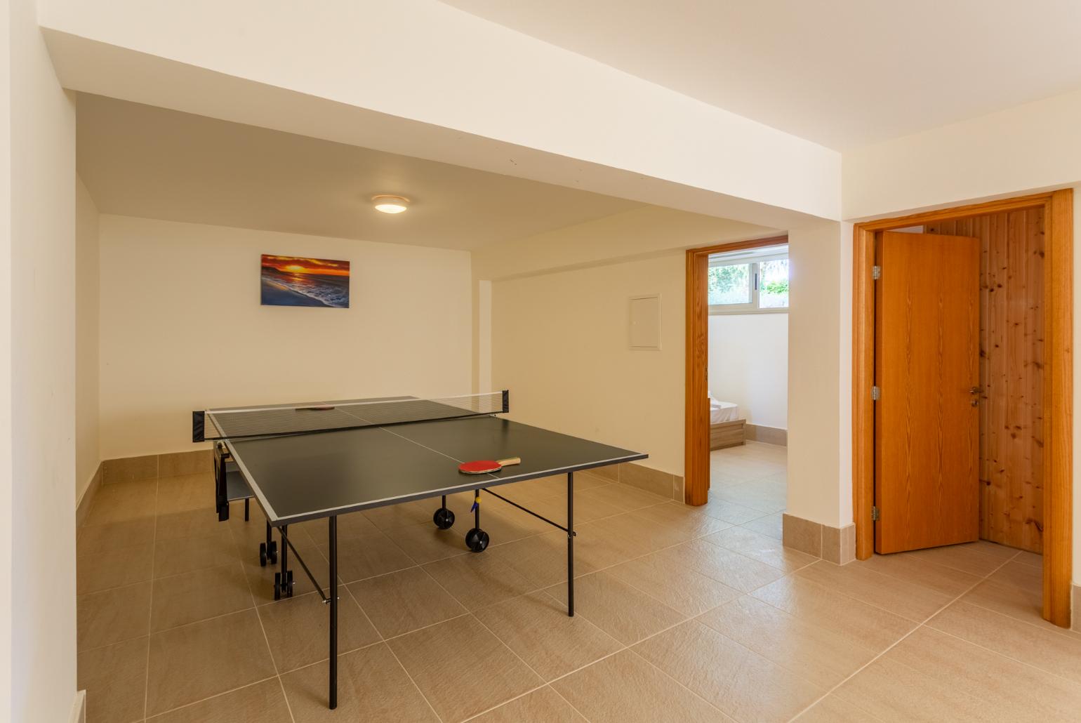 Games room with table tennis