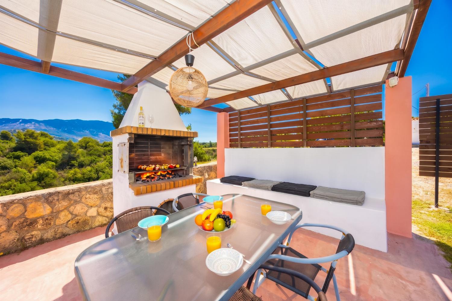 Sheltered terrace area with BBQ