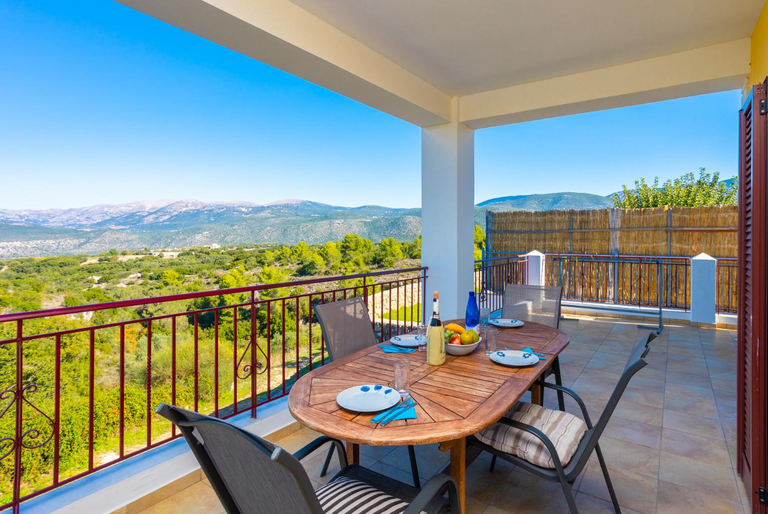 Sheltered terrace area with panoramic views