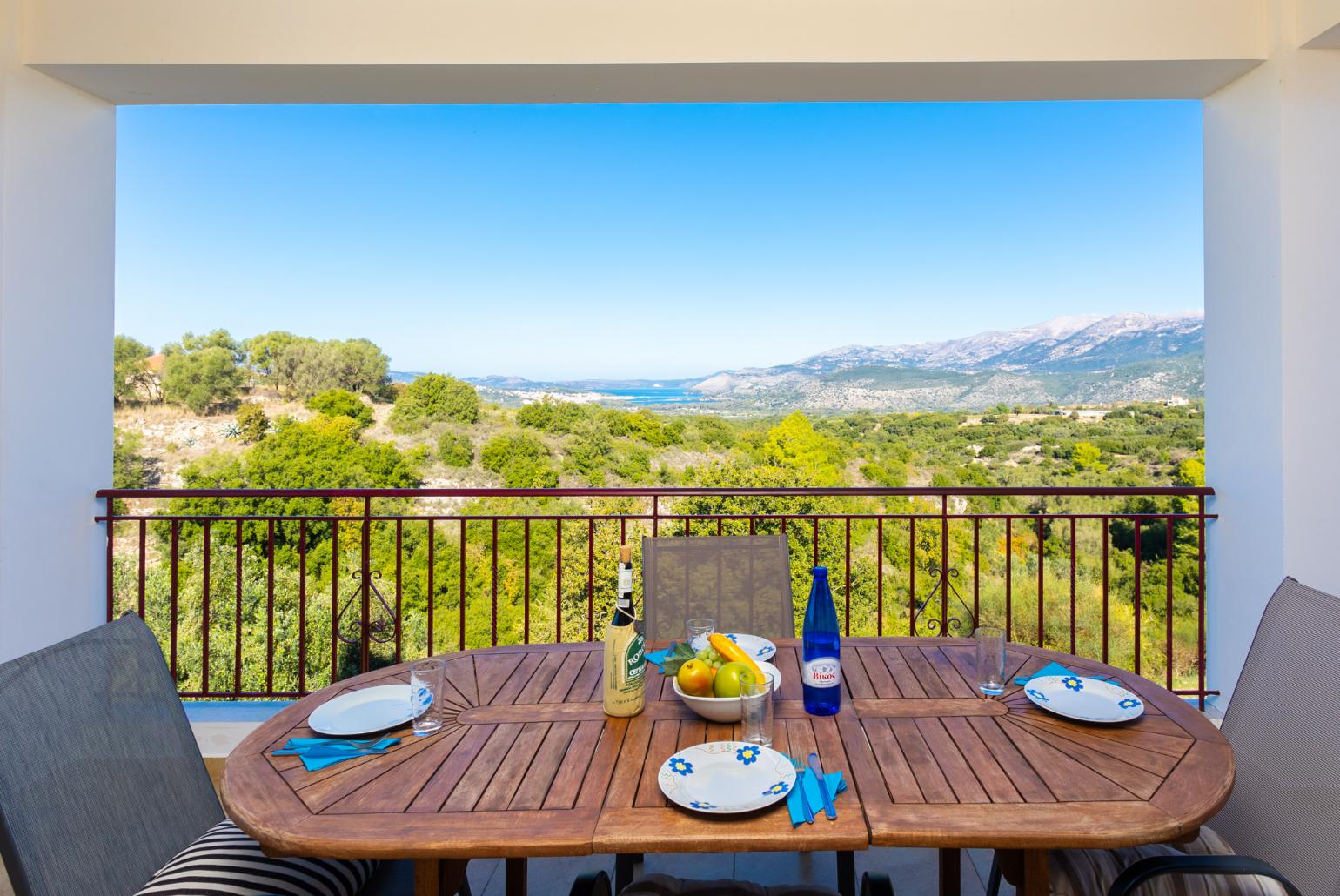 Sheltered terrace area with panoramic views