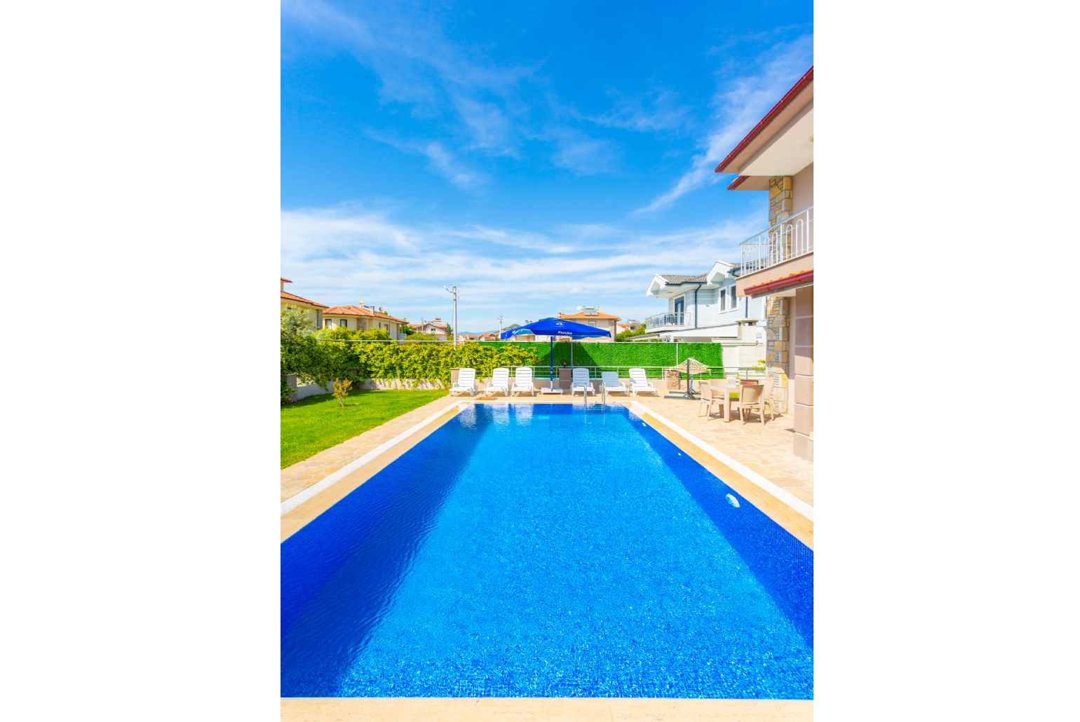 Private pool, terrace, and garden