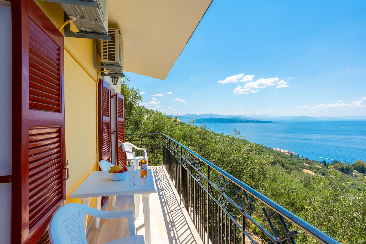 Balcony with sea views