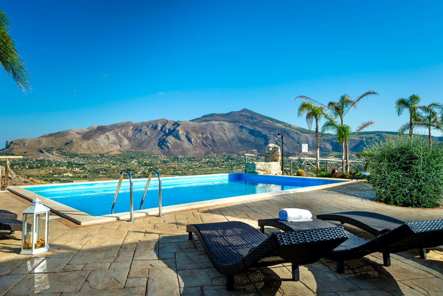 Private pool and terrace with views