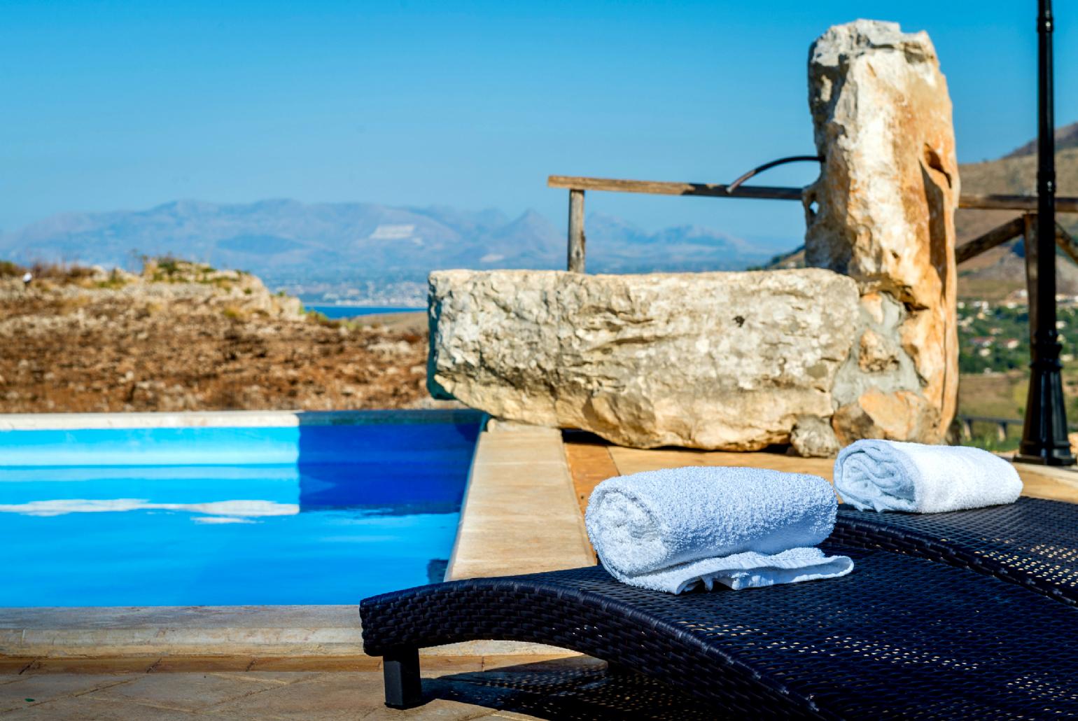 Private pool and terrace with views
