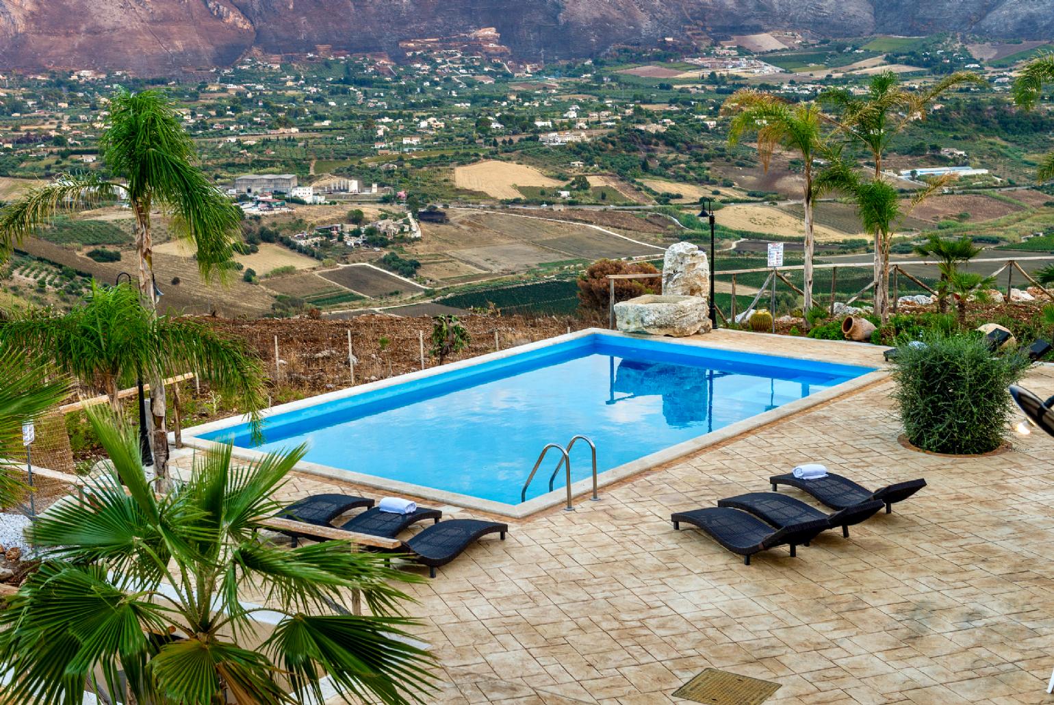 Private pool and terrace with views