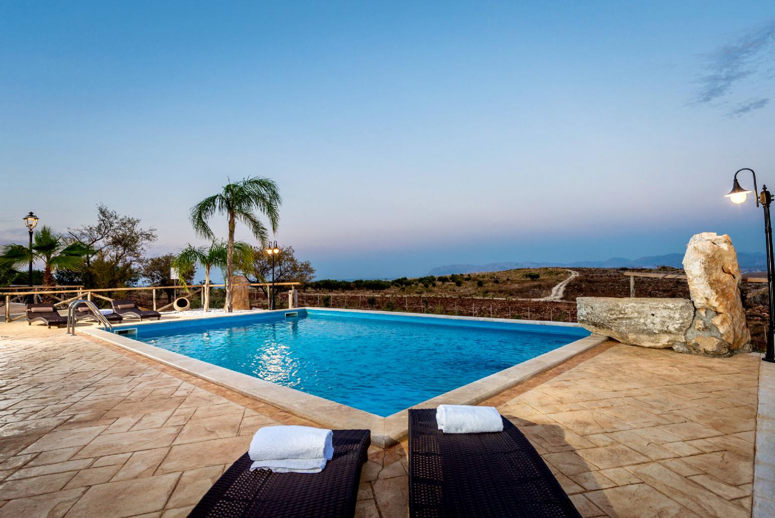 Private pool and terrace with views