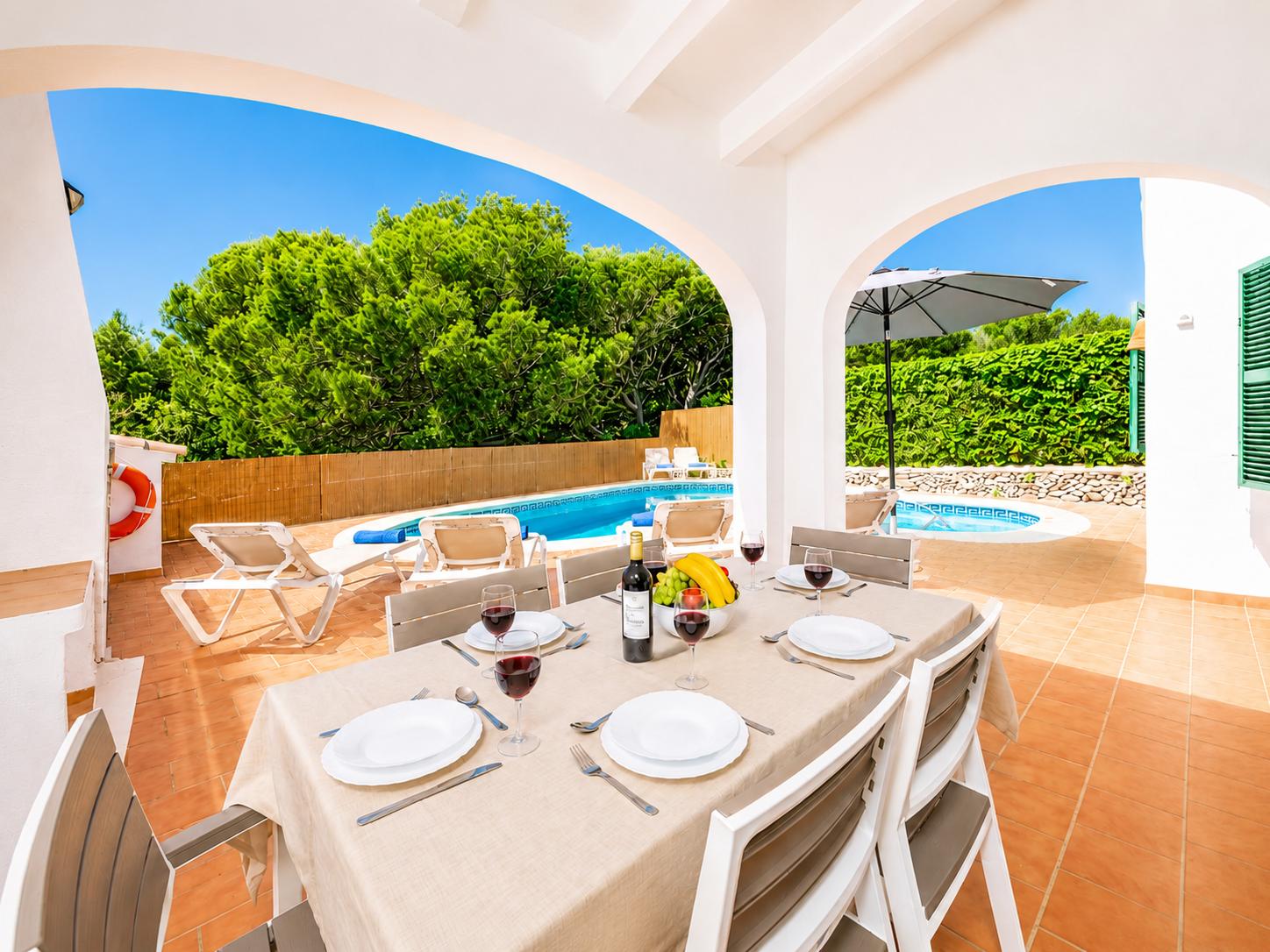 Sheltered terrace area