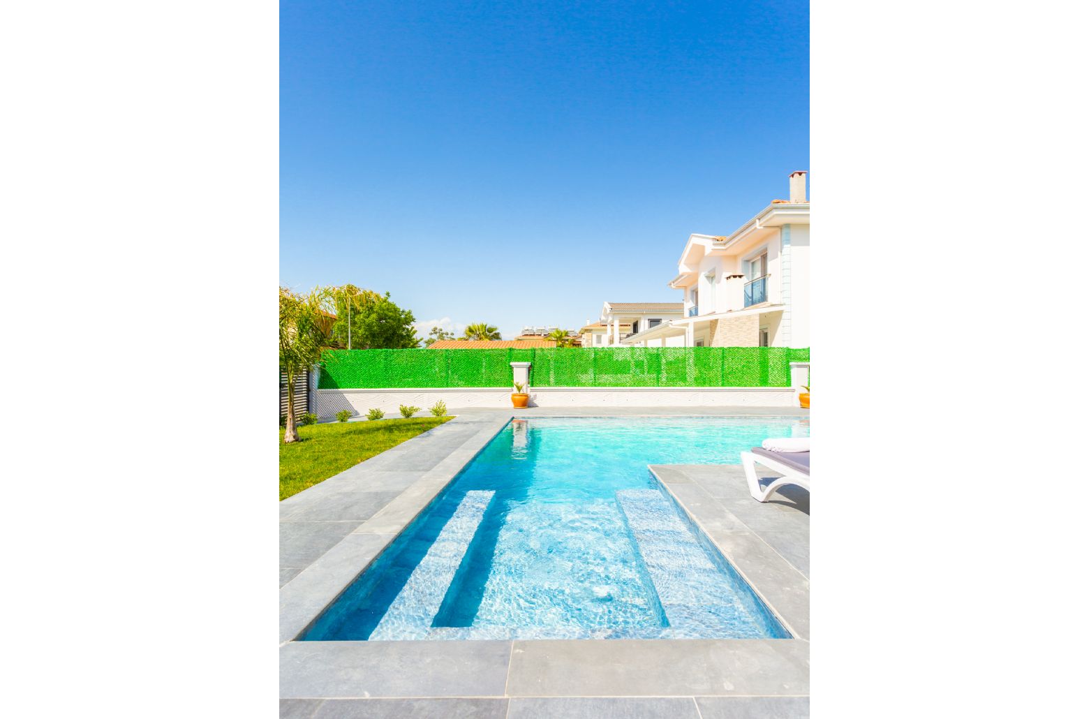 Private pool, terrace, and garden