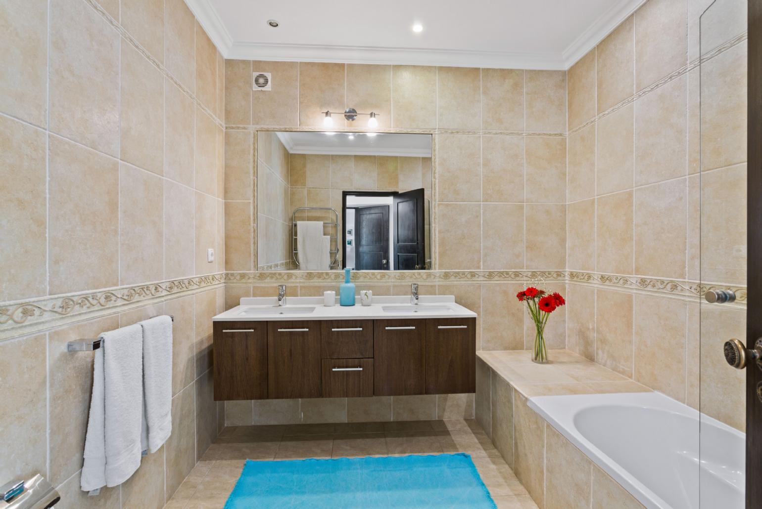 Bathroom with overhead shower