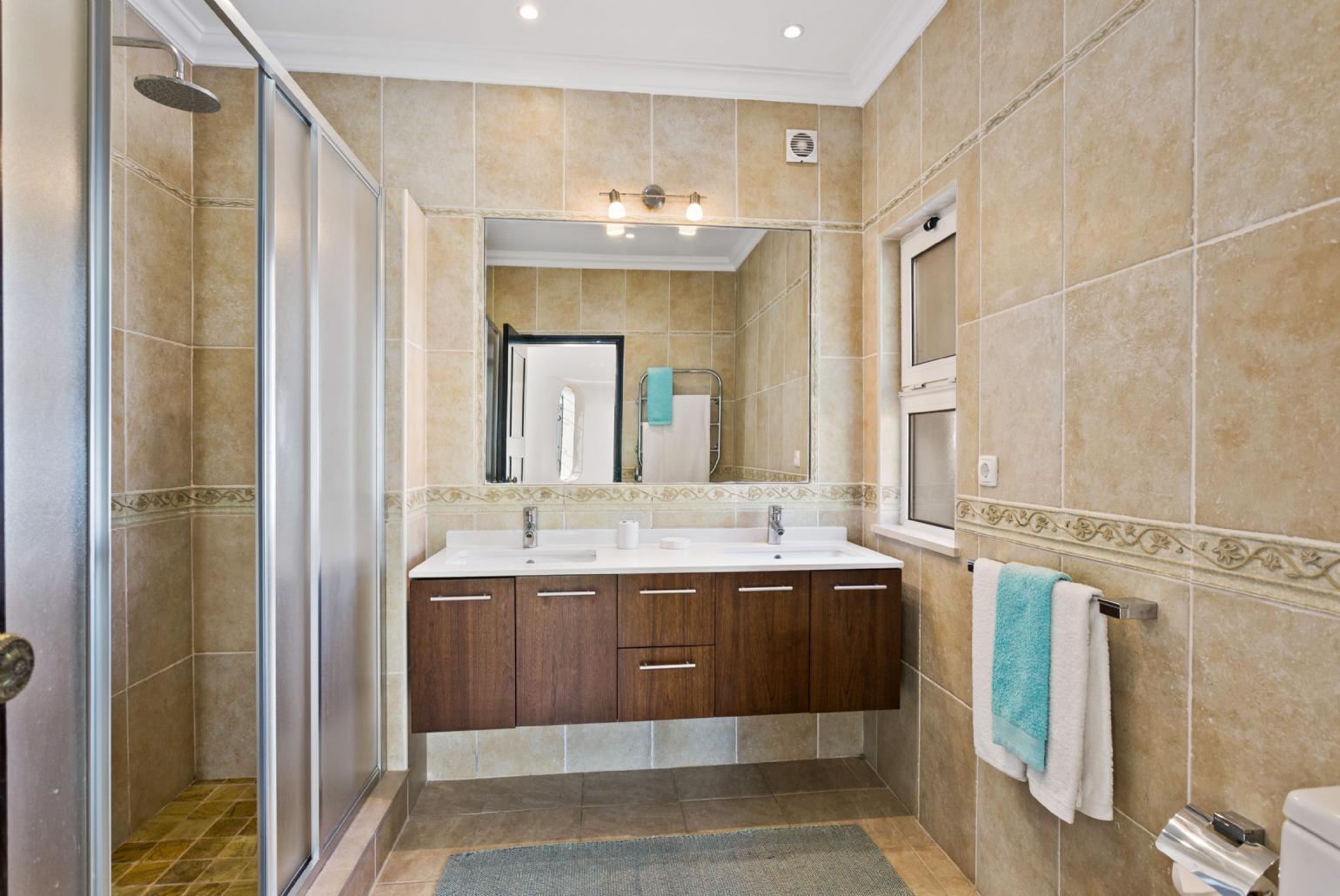 Bathroom with overhead shower