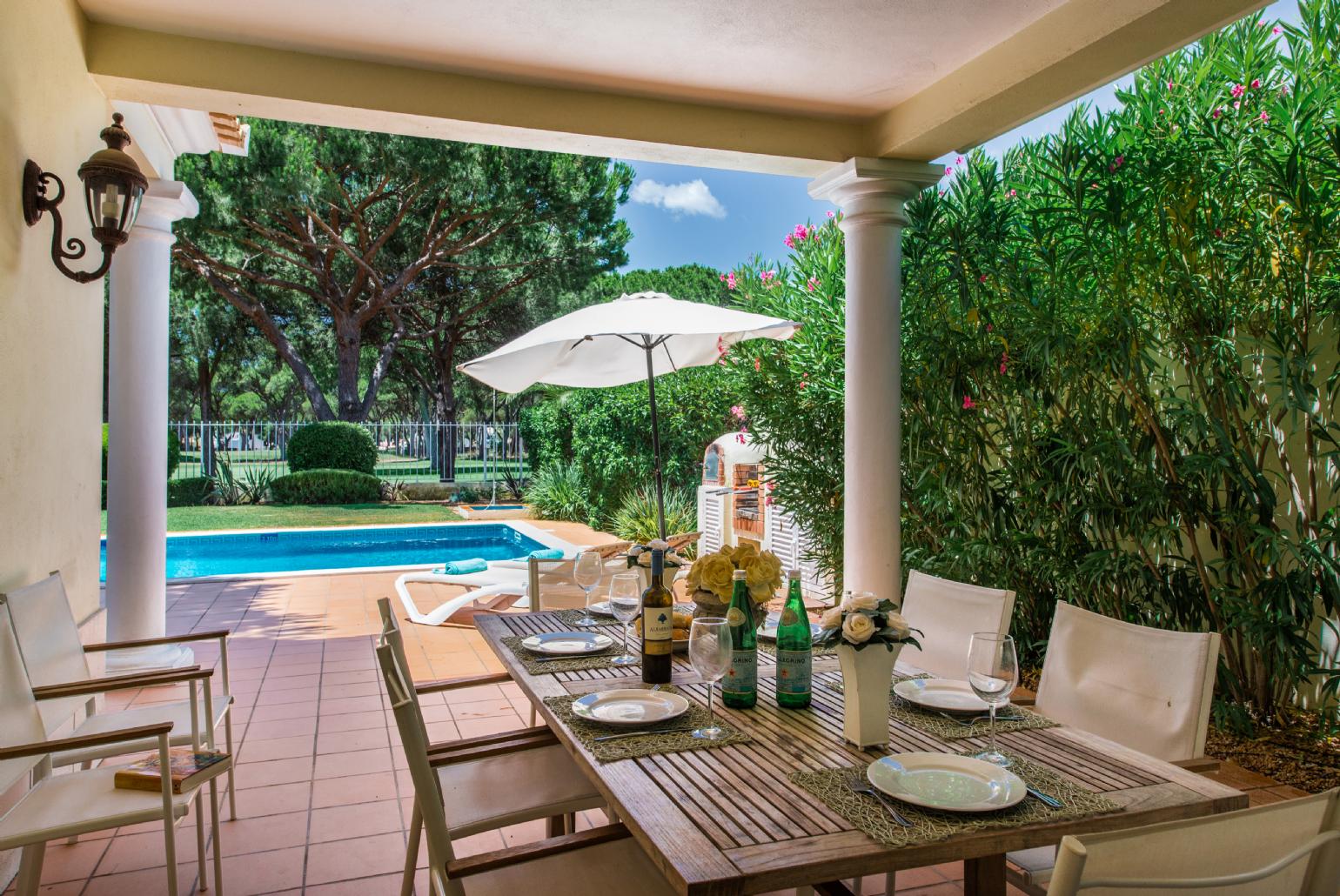 Outdoor dining area.