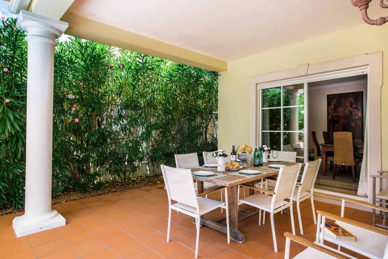 Outdoor dining area.